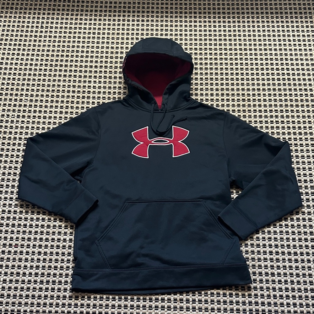 Under Armour Black Hoodie with Red Logo Size Medium
